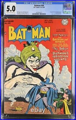 1948 Batman 49 CGC 5.0 1st Appearance of Vicki Vale. Joke Genie Cover! RARE