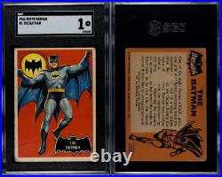 1966 Topps Batman #1 The Batman SGC 1 ROOKIE CARD CENTEREDISH! THE DARK KNIGHT