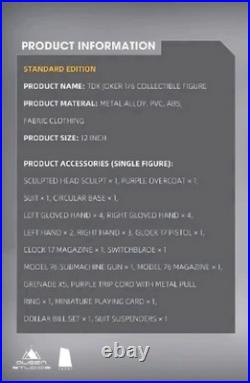 1/6 InArt The Dark Knight Joker STANDARD Figure Queen Studios SEALED/NEW