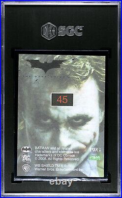 2008 DC/WB The Dark Knight JOKER SGC 10 Gem Mint Pop 2 Heath Ledger Rookie #45