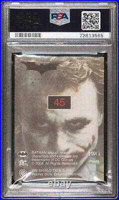 2008 PGM The Dark Knight JOKER #45 PSA 9 Mint Pop 1 Heath Ledger Rookie Card RC