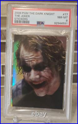 2008 PGM The Dark Knight JOKER #77 Holofoil SP Heath Ledger Rookie PSA 8