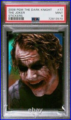 2008 PGM The Dark Knight JOKER #77 PSA 9 Mint Refractor Heath Ledger Rookie Pop3
