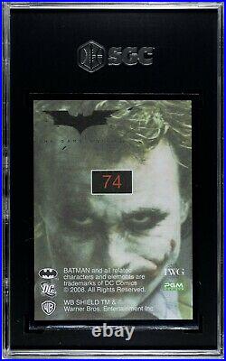 2008 The Dark Knight JOKER SGC 10 GEM Mint Pop 1 Warner Bros Heath Ledger RC #74