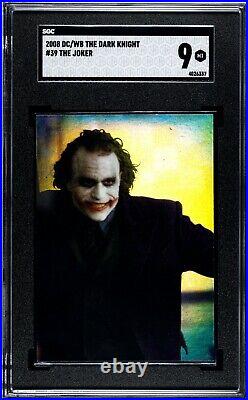 2008 WB/DC The Dark Knight JOKER SGC 9 Mint Refractor Heath Ledger Rookie Pop 3