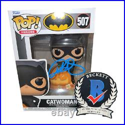 Anne Hathaway Signed Auto Catwoman Funko Pop 507 Beckett The Dark Knight Rises