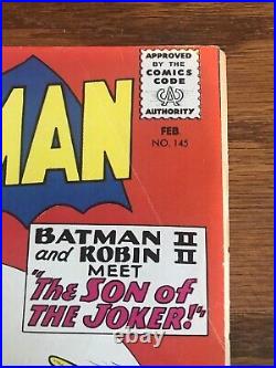 Batman #145 (DC Feb'62) Son of the Joker Nice Silver-Age Collectible New Price
