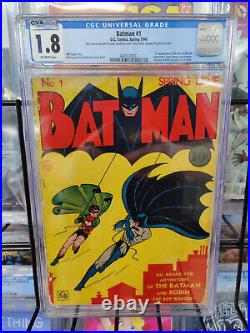 Batman #1 (1940) Cgc Grade 1.8 1st Appearance Of Joker & Catwoman