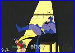 Batman Animated Series-Original Cel/OBG-Batman/Robin-Legends Dark Knight-Signed