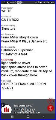 Batman The Dark Knight Returns # Signed By FRANK MILLER