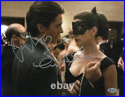 Christian Bale Anne Hathaway The Dark Knight Signed 11x14 Photo Bas Coa