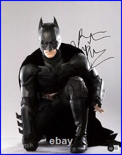 Christian Bale BatmanThe Dark Knight Triology Signed 11x14 Photograph BECKETT