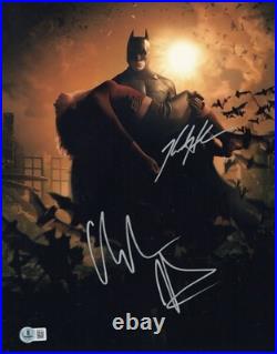 Christian Bale Katie Holmes Signed Auto The Dark Knight 11X14 Photo BAS Beckett