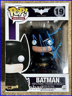 Christian Bale Signed DC Batman Dark Knight Trilogy Funko Pop! #19 With JSA COA