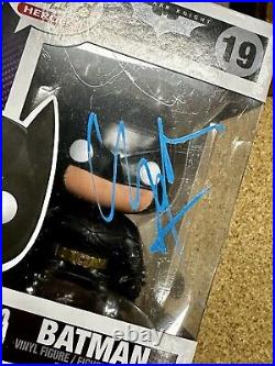 Christian Bale Signed DC Batman Dark Knight Trilogy Funko Pop! #19 With JSA COA