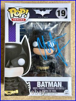 Christian Bale Signed DC Batman Dark Knight Vaulted Funko Pop! #19 With JSA COA