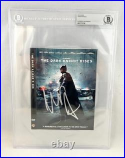 Christian Bale Signed DVD Cover Beckett BAS DC Batman The Dark Knight Rises 1