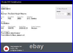 DC (7/22) Batman The Dark Knight Returns #1 CGC 9.8 Foil Edition
