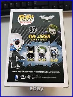 Dark Knight Trilogy THE JOKER BANK ROBBER (37) Vaulted Funko POP with Protector