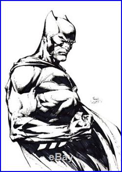 David Finch Signed Original Batman DC Comic Art Sketch The Dark Knight