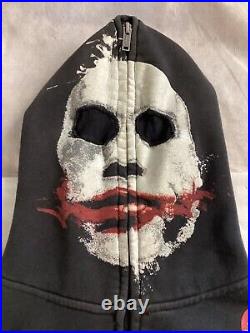 Ecko Unltd The Dark Knight Joker Full Head Zip Masked Distressed Hoodie Small