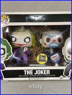 FUNKO POP! 2 Pack- The Dark Knight JOKER Gemini GITD Glows in the Dark Clown