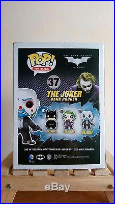 Funko Pop Heroes #37 The Dark Knight Trilogy The Joker Bank Robber Damaged Box