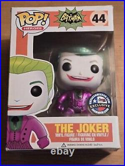 Funko Pop! The Joker #44 Metallic Dallas Comic Con Batman Classic Damaged Box