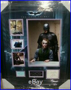 HEATH LEDGER and CHRISTIAN BALE THE DARK KNIGHT Signed Montage AFTAL