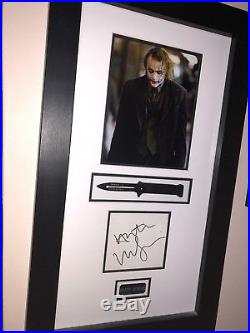 Heath Ledger Signed AFTAL DISPLAY PROP Batman The Dark Knight