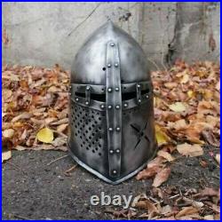 Medieval Sugarloaf helmet Dark knight made by 18 gauge steel for gift