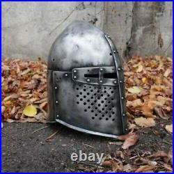 Medieval Sugarloaf helmet Dark knight made by 18 gauge steel for gift