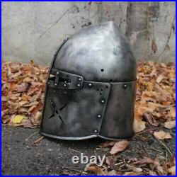 Medieval Sugarloaf helmet Dark knight made by 18 gauge steel for gift