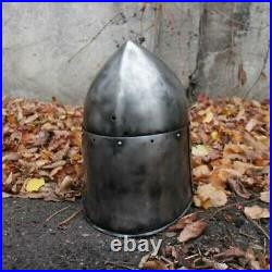 Medieval Sugarloaf helmet Dark knight made by 18 gauge steel for gift