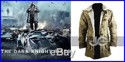 Men's Tom Hardy Bane The Dark knight Rises Genuine Leather Buffing Trench Coat