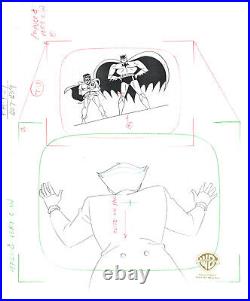 New Batman Adventures Original Prod Drawing-Joker/Batman-Legend of Dark Knight