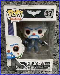 New Funko Pop! Heroes #37 The Dark Knight The Joker Bank Robber Damaged Box