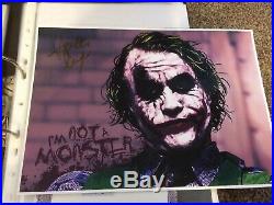 Signed photo heath ledger as the joker the dark knight with COA