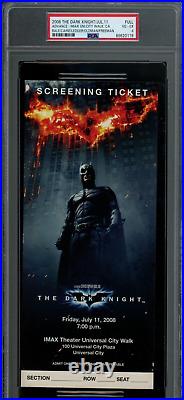 THE DARK KNIGHT / 2008 Advance Screening Ticket, Heath Ledger & Batman, PSA 4