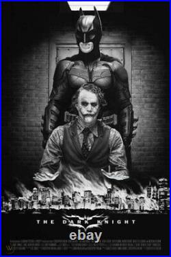 The Dark Knight Batman Screen Printed Movie Poster Mondo Disney Arkham Wayne