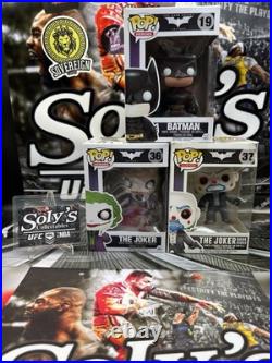 The Dark Knight Pop! -Complete Set The Joker Bank Robber #37, #36 & #19 Batman