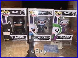 The Dark Knight Trilogy Funko Pop Set Bank Robber Joker Batman And Joker Retired