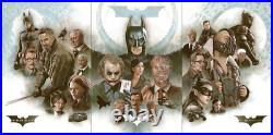 The Dark Knight Trilogy Matching Number Set by Neil Davies Art Print LE 125