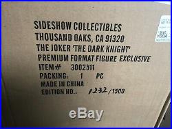 The JOKER The Dark Knight Sideshow EXCLUSIVE Premium Format Figure 1232/1500