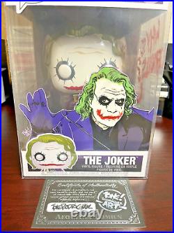 The Joker 10-Inch POP #334 Funko Dark Knight Batman Tone Rodriguez Remark COA