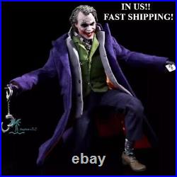 US STOCK! The Dark Knight Heath Ledger Joker 1/6 Cloth Movable Figure Collection