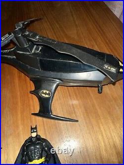 Vintage BATMAN Lot Kenner 1990 Batcopter Dark Knight Batcycle 1989 batmobile