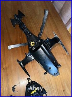 Vintage BATMAN Lot Kenner 1990 Batcopter Dark Knight Batcycle 1989 batmobile
