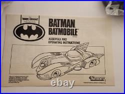 Vintage Kenner Batman The Dark Knight Collection Batmobile 1990 Rare Complete