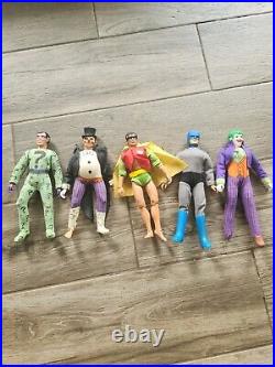 Vintage Mego 1970's Batman, Robin, Penguin, Joker, And Riddler 8 Figures